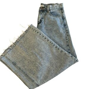 URBAN OUTFITTERS BDG Jean Women Sz 28 Y2K A-Wide Leg Baggy Ankle Light Acid Wash